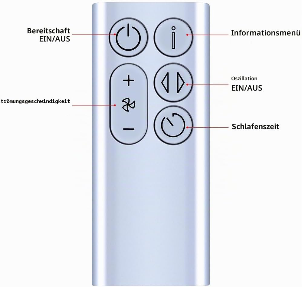 Neu Leafless Fan Fernbedienung Kompatibel mit Dyson BP01 Pure Cool Me-Luftreiniger Ventilator, Silbe