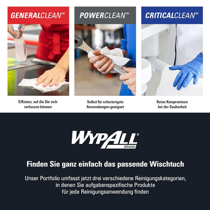 WypAll X80 Power Clean Tücher 8347 – Wiederverwendbare Reinigungstücher – 1 blaue Grossrolle x 475 s