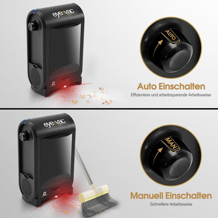 Barberpub Elektrische Kehrbesen Haarsauger mit Sensor Automatisch S200BK, Saugroboter mit Kabel, Sta