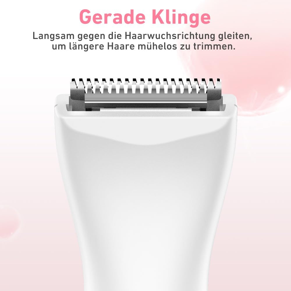 Intimrasierer Damen 2-in-1, Bikini Trimmer mit Präzisionstrimmer und Folienrasierer, Für Intimbereic