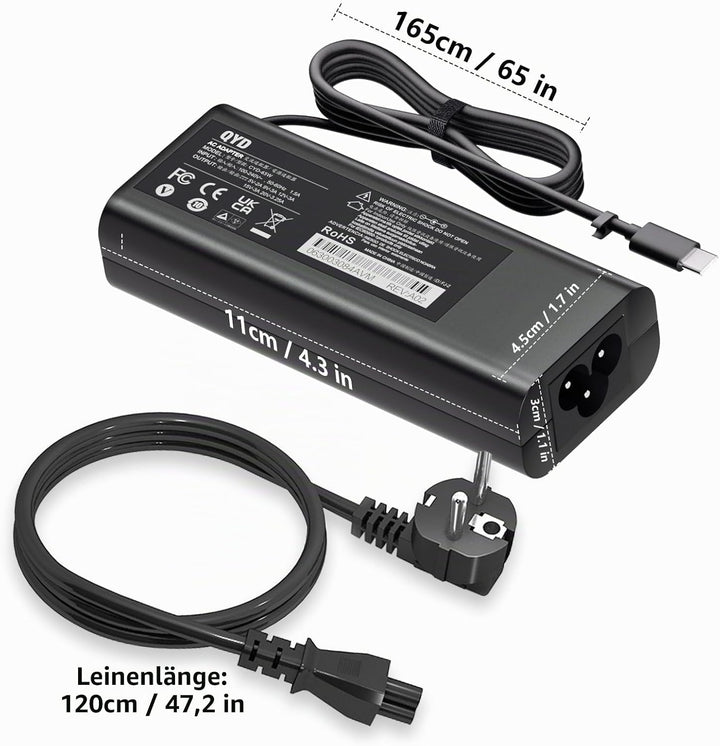 Laptop Ladekabel USB C 65W Netzteil Ladegerät für Dell Latitude 3330 5330 5430 5490 5410 5420 5520 5