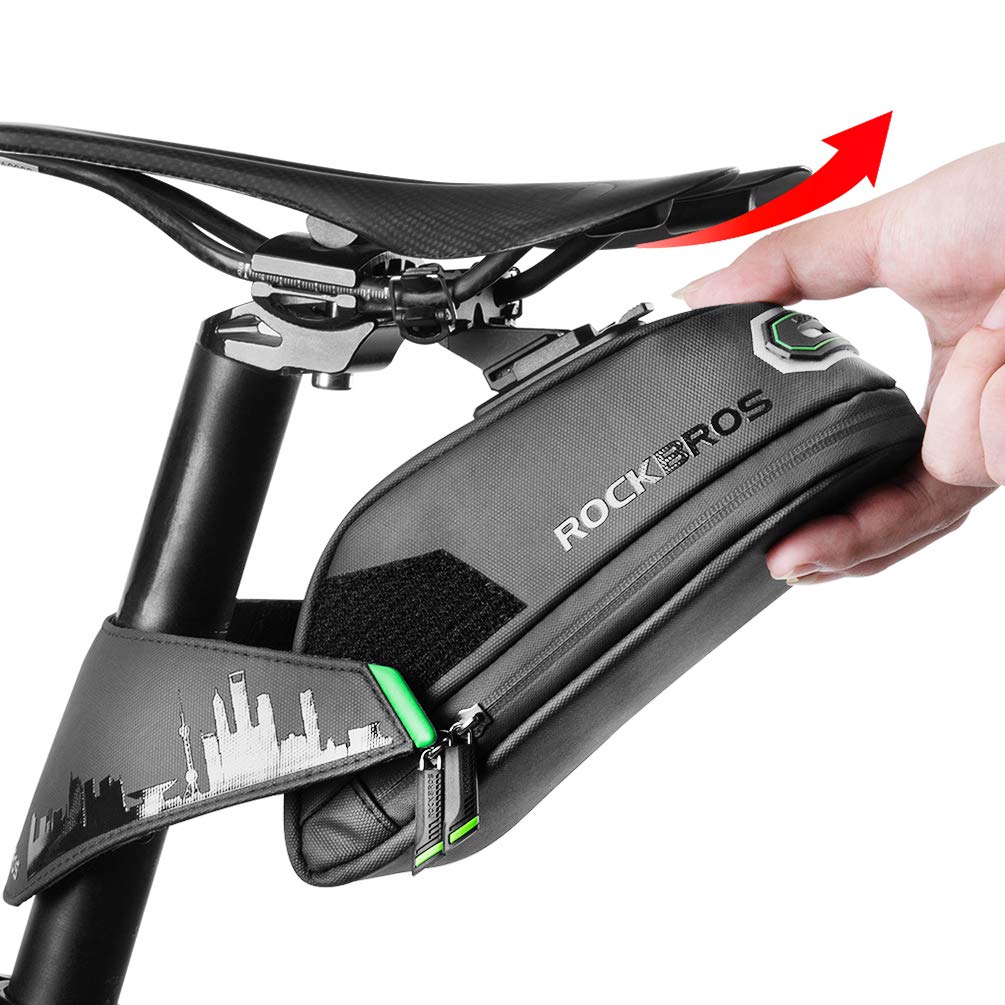ROCKBROS Fahrrad Satteltasche Fahrradtasche für MTB Rennrad Wasserdicht Stossfest Sitztasche Schwarz