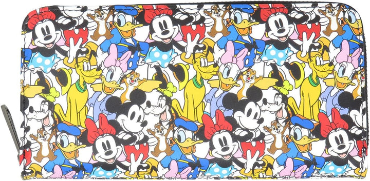 Loungefly Disney Mickey Mouse and Friends Allover Print Zip Around Wallet