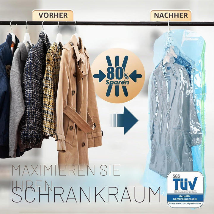 TAILI Vakuumbeutel für Kleidung Hängend, Vacuum Bags for Clothing Vakuumierbeutel Kleidung Mit Kleid
