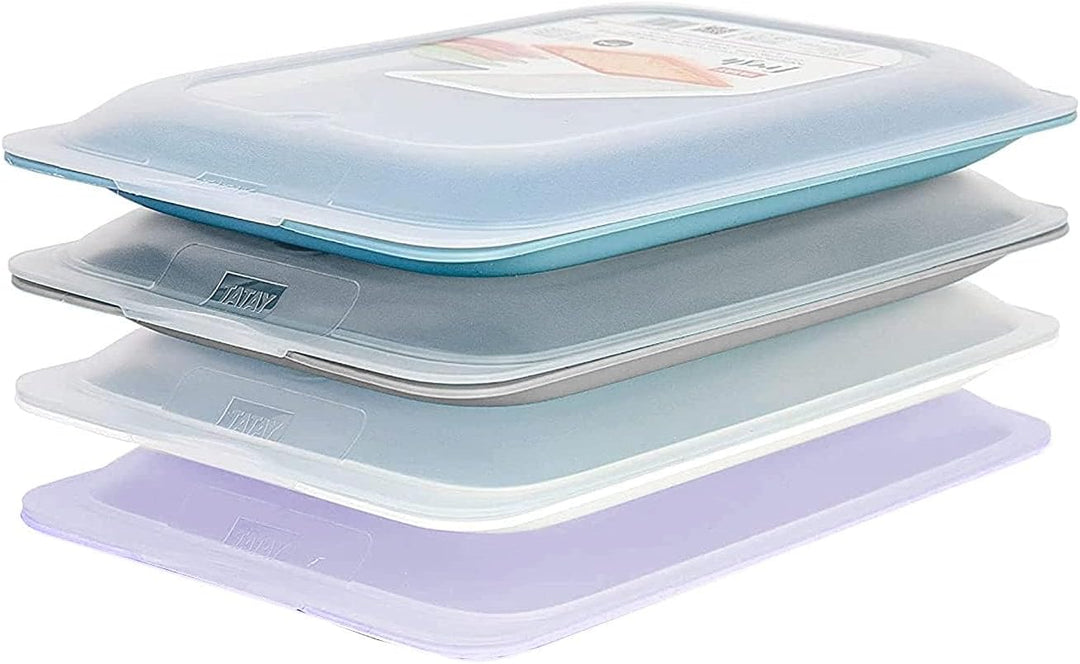 TATAY Set 4 Aufschnittbox stapelbar – Frischhaltedosen mit Deckel, BPA-frei, wiederverwendbar, Stape