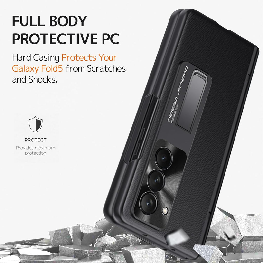 NINKI Kompatibel Samsung Galaxy Z Fold 5 Hülle mit Privacy Screen Protector,Kunstleder Magnetic Scha