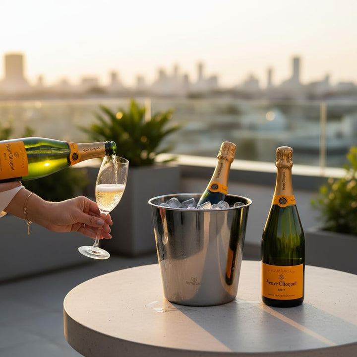 Venezia | Weinkühler aus Edelstahl | Eleganter Champagnerkühler mit Spiegelpolierter Oberfläche | Se