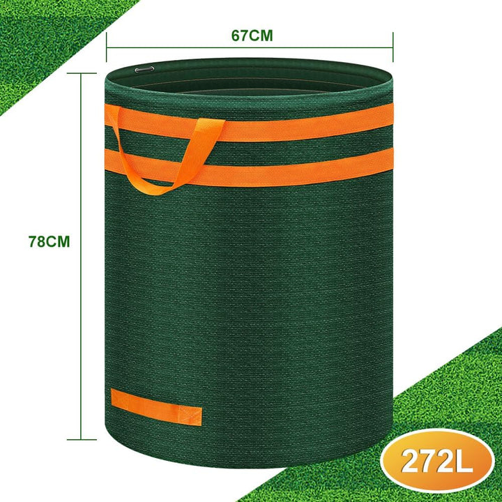 Eurhomewit Gartensack 272L 3er Set Gartenabfallsack Stabil, Laubsack Garten Sack Robust & Faltbar, G