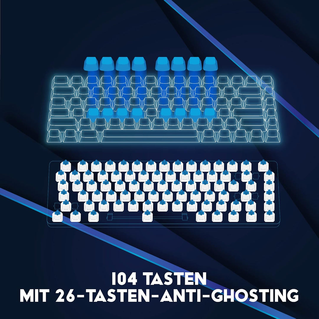 DR1TECH Wasp RGB Gaming Tastatur Für PC/PS4 Mit LED Hintergrundbeleuchtung - 104 Tasten Mit 26-Taste
