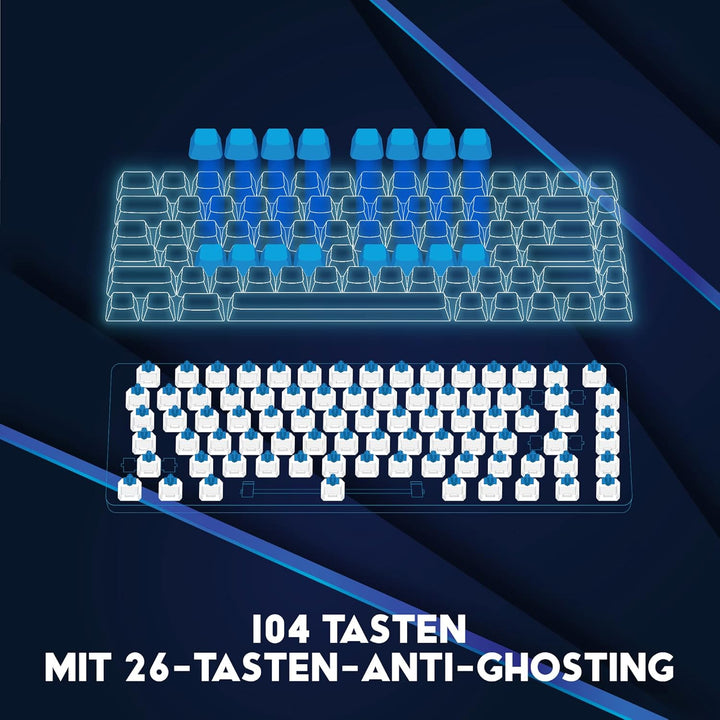 DR1TECH Wasp RGB Gaming Tastatur Für PC/PS4 Mit LED Hintergrundbeleuchtung - 104 Tasten Mit 26-Taste