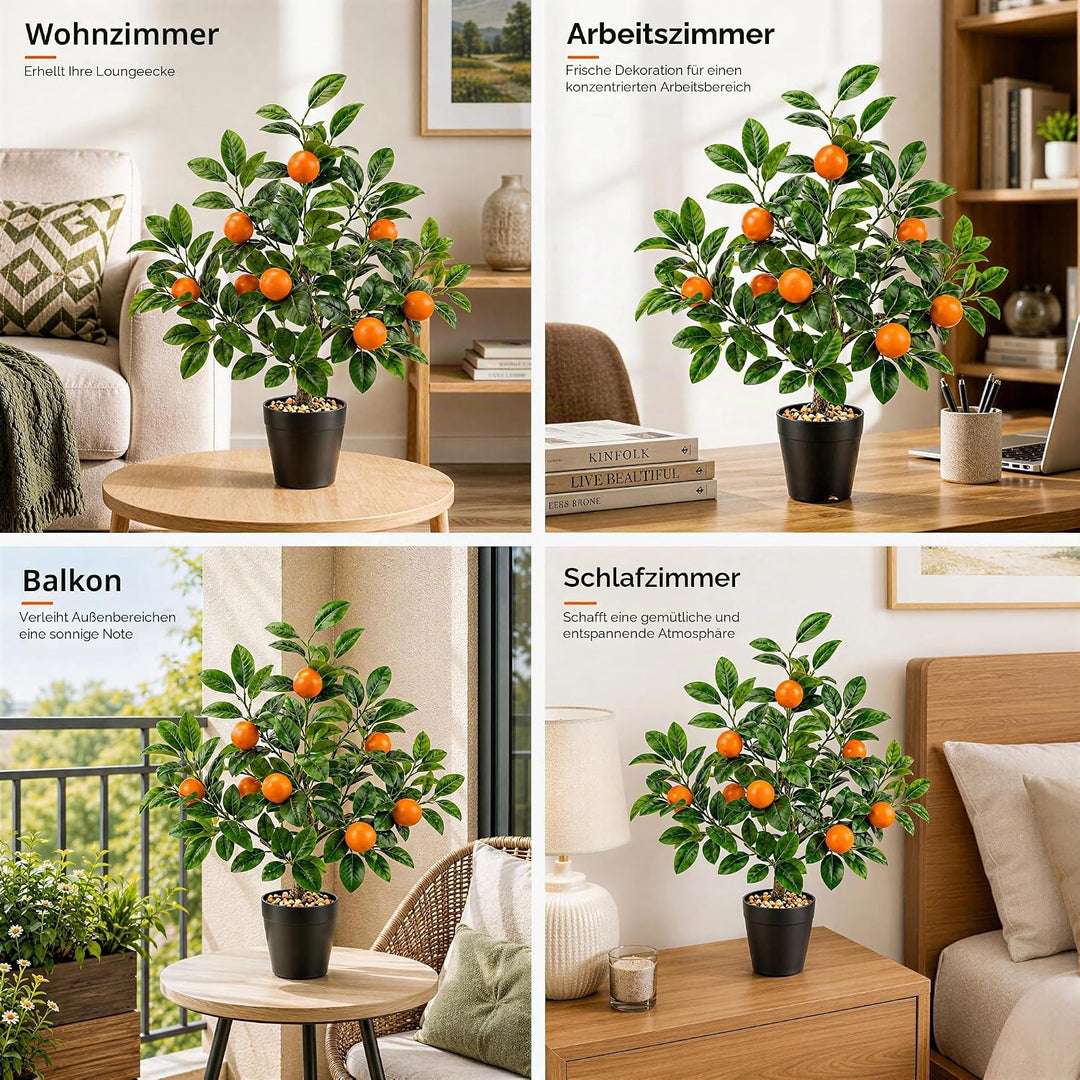 Gresorth 51cm Künstliche Orange Bäume Gefälschte Household Grün Pflanzen Früchte Dekoration mit Kuns