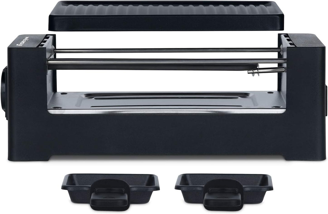 Personen, multifunktional, TIK12, Schwarz, Duo Raclette 2 in 1, geschmolzener Käse und Grill, Antiha