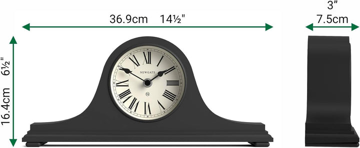 NEWGATE® Time Machine Kaminsims Uhr | Klassisches Design des napoleonhutes | Dunkelgrau | Römische z