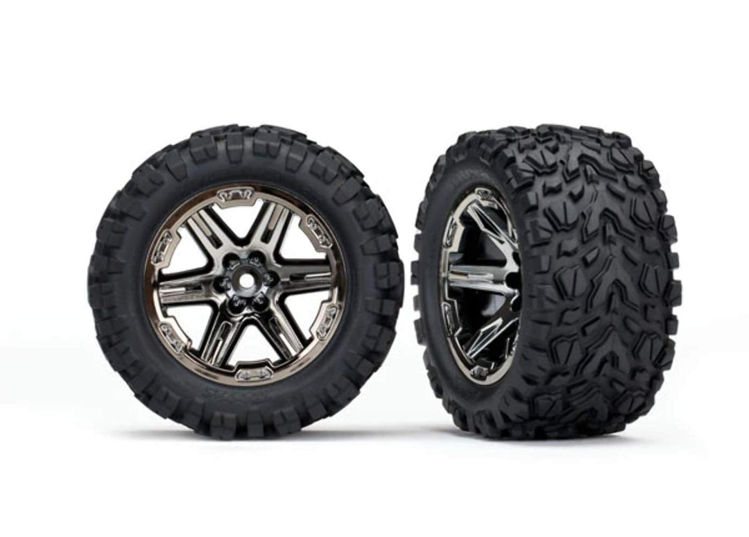 TRAXXAS Reifen auf Felgen 2.8 RXT schwarz Chrome, Talon Extreme (2)