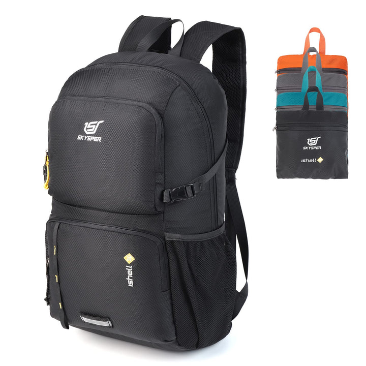 SKYSPER Ultraleichter Faltbarer Rucksack mit Nassfach - Wasserfest und Verstaubarer Daypack für Wand