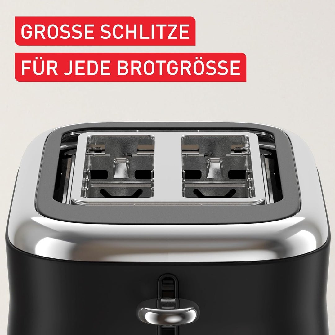 Tefal Collection Doppelschlitz-Toaster, extra hoher Hebel, 8 Bräunungsstufen, 4 Funktionen, breite S