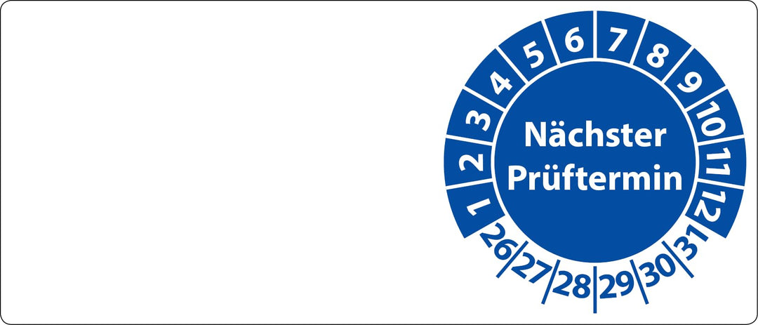 Kabelprüfplaketten Nächster Prüftermin 2025, 70 x 30 mm, 100 Stück, Prüfplaketten für Kabel (Blau),