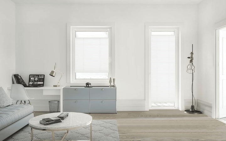 Eurohome Plissee Weiss 105x120cm klemmfix ohne Bohren Easyfix für Fenster und Türen B105 x H120 cm W