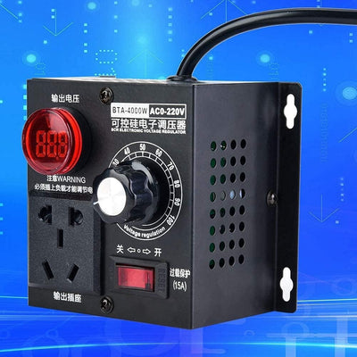 Dimmschalter AC 220V 9A 4000W SCR Spannungsregler Motor Lüfter Drehzahlregler Dimmer(EU Plug), EU Pl