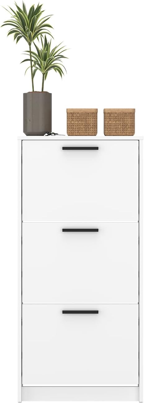 Step Up Schuhschrank Schuhkipper Schmal 52 cm Tiefe 18 cm für Flur | Schlankes Schuhregal für den Fl