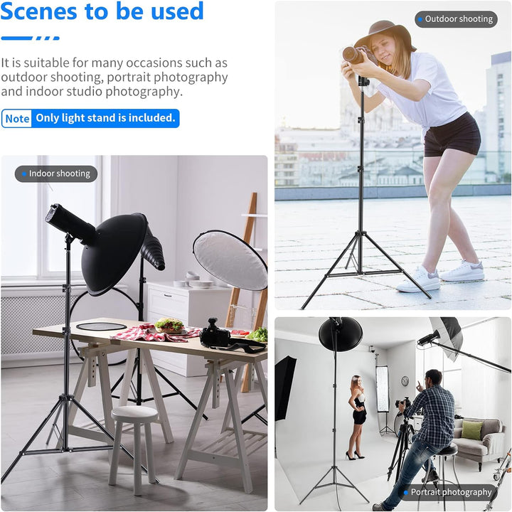 Neewer 190 cm Aluminium-Stativständer für Studio Kits, Fotografie Lichter, Softboxen (schwarz, 2er-P