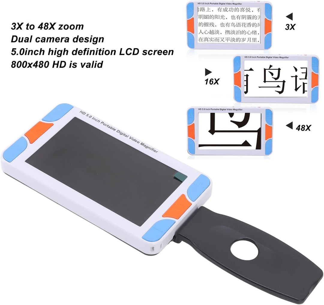CCYLEZ 5 Zoll Handheld Video Digital Lupe, Elektronische Sehhilfe, Unterstützung des Bildschirms Zum