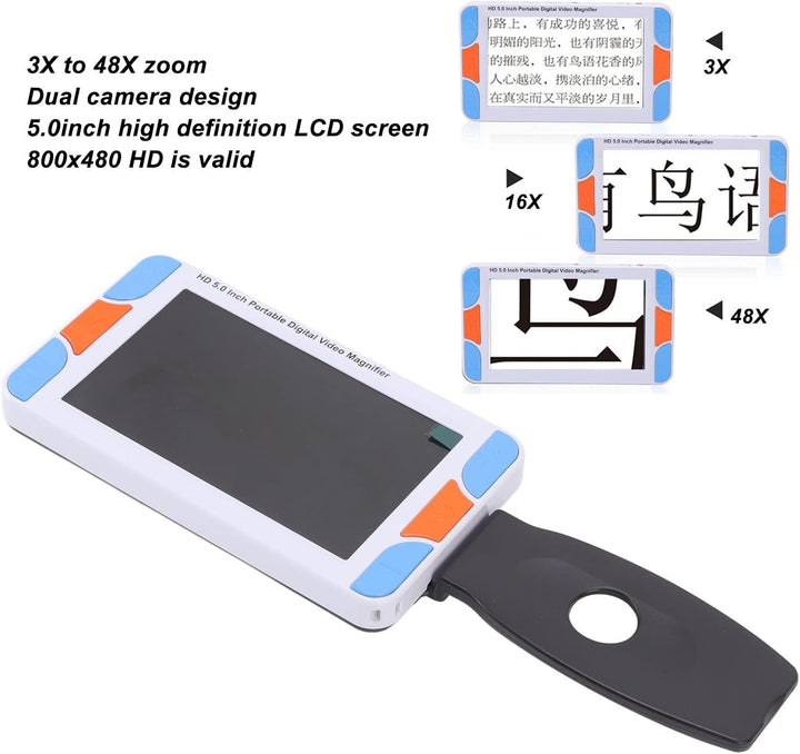 CCYLEZ 5 Zoll Handheld Video Digital Lupe, Elektronische Sehhilfe, Unterstützung des Bildschirms Zum