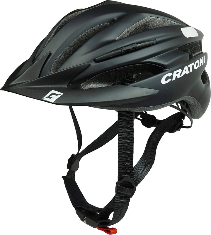 Cratoni Fahrradhelm Pacer, Black matt - Reflektor, Gr. L-XL (58-62 cm)