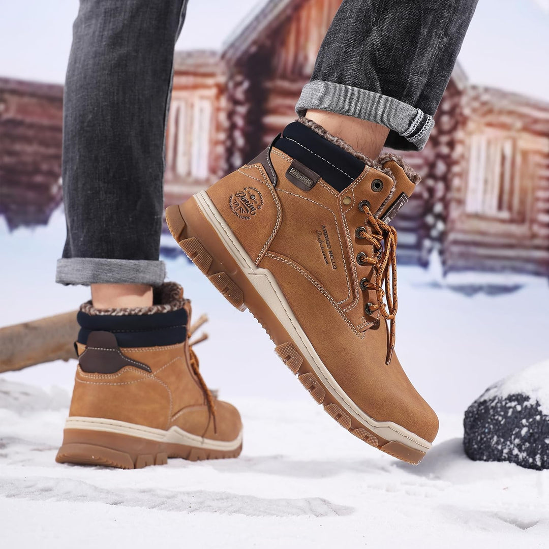 ARRIGO BELLO Winterstiefel Herren Winterschuhe Gefüttert Rutschfeste Warm Stiefel Gemütlich Trekking