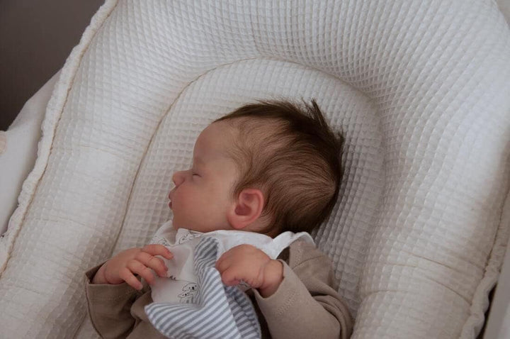 Zero pam Reborn Baby Vollsilikon Lebensecht Mädchen,50CM Lächelndes Silikon Baby Puppe Mit Haaren, S