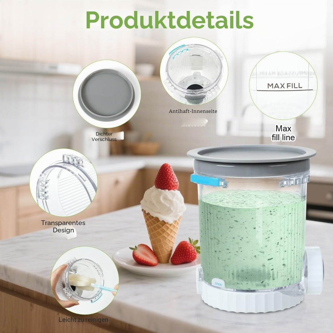 4 Stück Behälter für Ninja Swirl by CREAMi, Swirl Pints und Deckel kompatibel mit Ninja NC700 NC701E