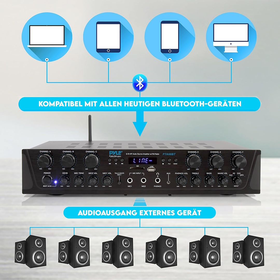 Pyle Verstärker, Mini Verstärker Bluetooth, Stereo Verstärker, Amplifier, Amp, Bluetooth, Stereo Rec