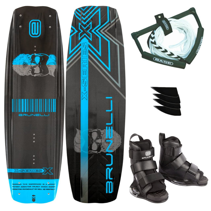 Brunelli Carbon Wakeboard Package 138 cm Wake Binding Wakeboardbindung XL (43-47), XL (43-47)