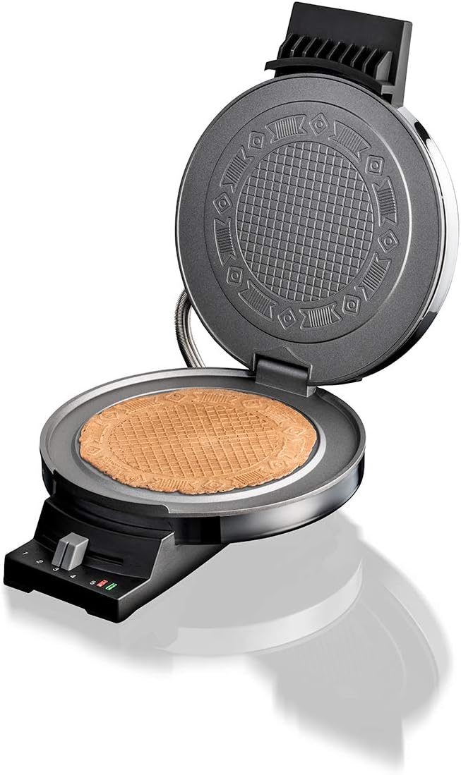 Cloer 285EF Hörncheneisen mit Ostfrieslandwappen für hauchdünne, knusprige Hörnchen, 800 W, Backfläc