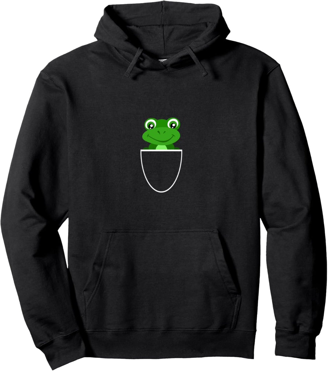 Amphibien Niedliche Brusttasche Kawaii Frosch Pullover Hoodie