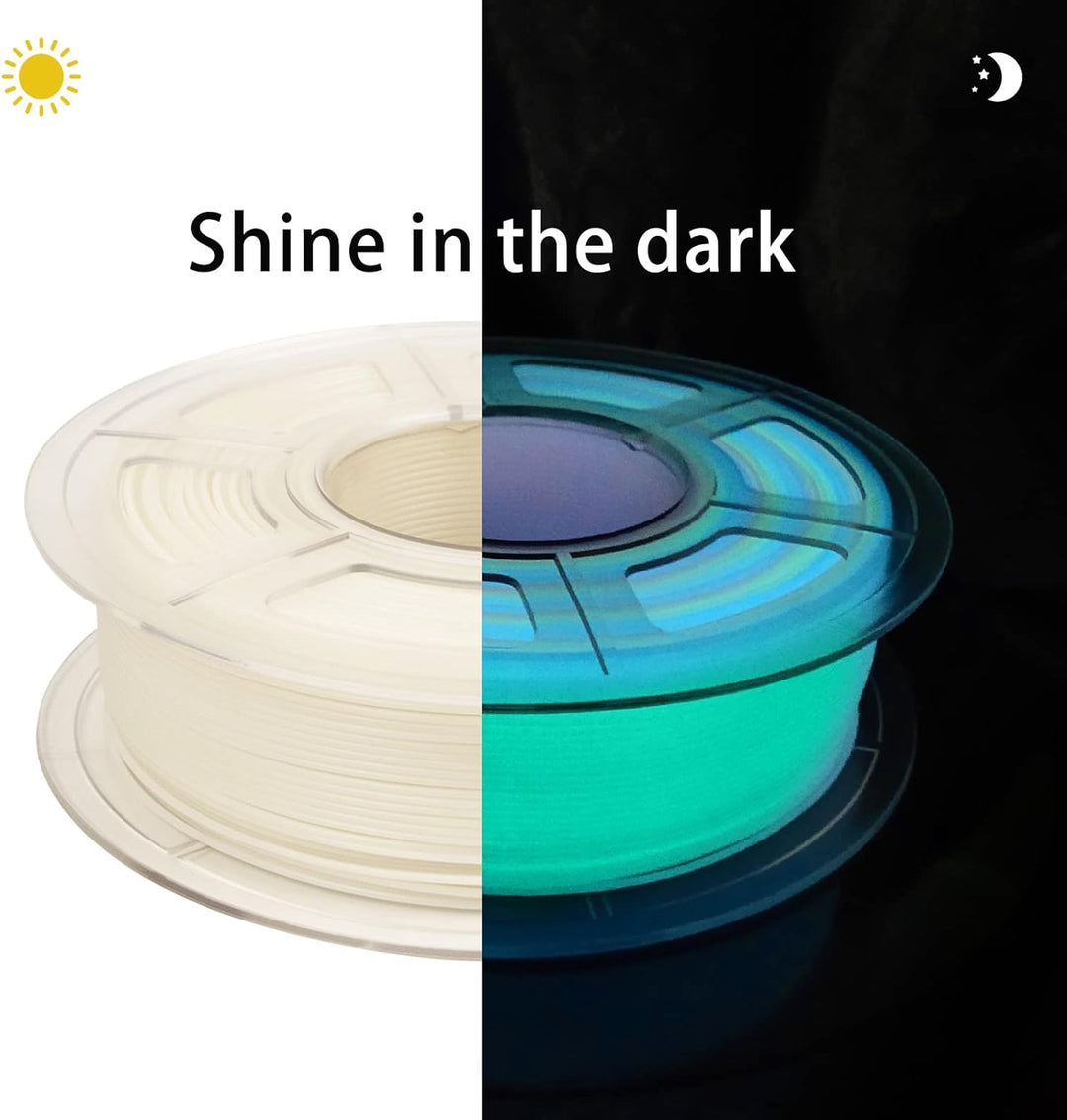 iSANMATE Filament 1,75 PLA Glow in the Dark Multicolor, PLA Filament 3D Drucker Filament 1kg Spule,