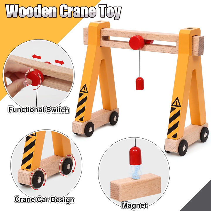 Baufahrzeuge Baustelle Kinder Geschenke Jungen 2 3 4 5 Jahre Holz Magnetisch Fahrzeug Spielzeug mit