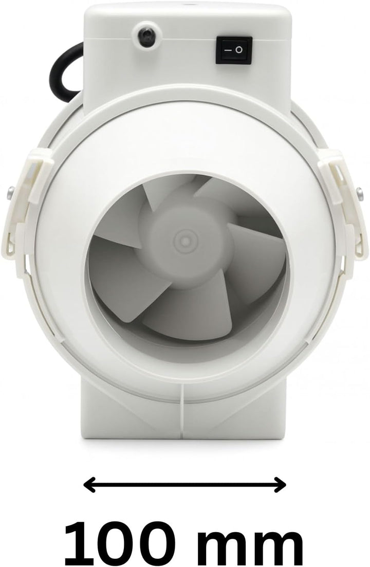 Weedness Grow Abluft 2-stufig 145-187 m³/h 100 mm Anschluss - Lüfter Zu & Ventilator Rohrventilator
