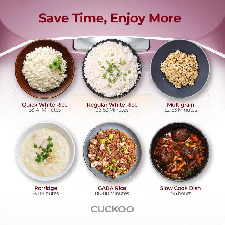 CUCKOO CR-0631F | 6 Tassen (ungekocht) Micom Reiskocher | 8 Menüoptionen: weisser Reis, brauner Reis