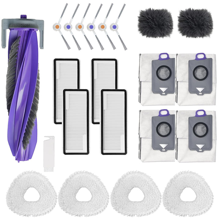 22 Stück Zubehör für Narwal Freo Z Ultra Staubsauger, Ersatzteile mit 1 Hauptrollbürste 6 Seitenbürs