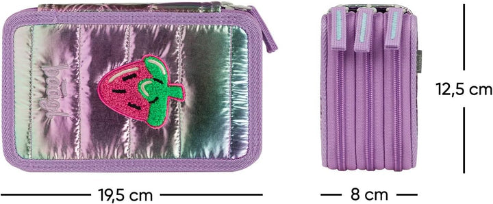 Baagl 3 Fach Federmäppchen Mädchen, Schulmäppchen für Schreibwaren, Schulsachen Federtasche, Federma