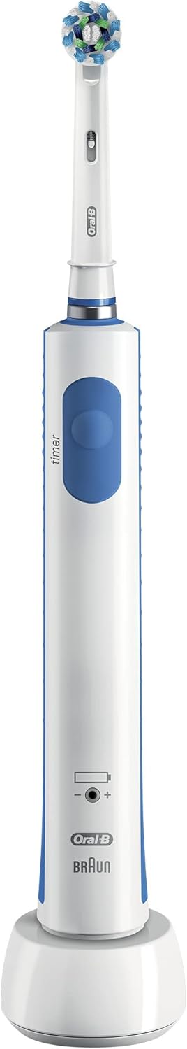 Oral-B PRO 600 CrossAction Elektrische Zahnbürste mit Timer, Cross Action, Weiss, Pro 600