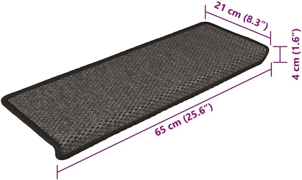 vidaXL Treppenmatten 15 STK., Stufenmatten Selbstklebend, Treppenteppich in Sisal-Optik, Treppenstuf