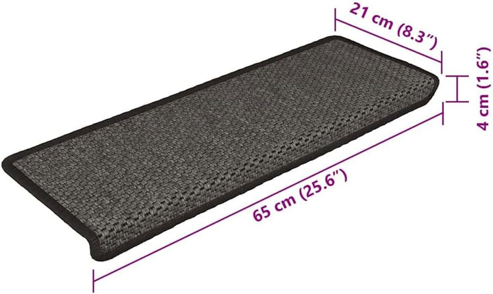 vidaXL Treppenmatten 15 STK., Stufenmatten Selbstklebend, Treppenteppich in Sisal-Optik, Treppenstuf