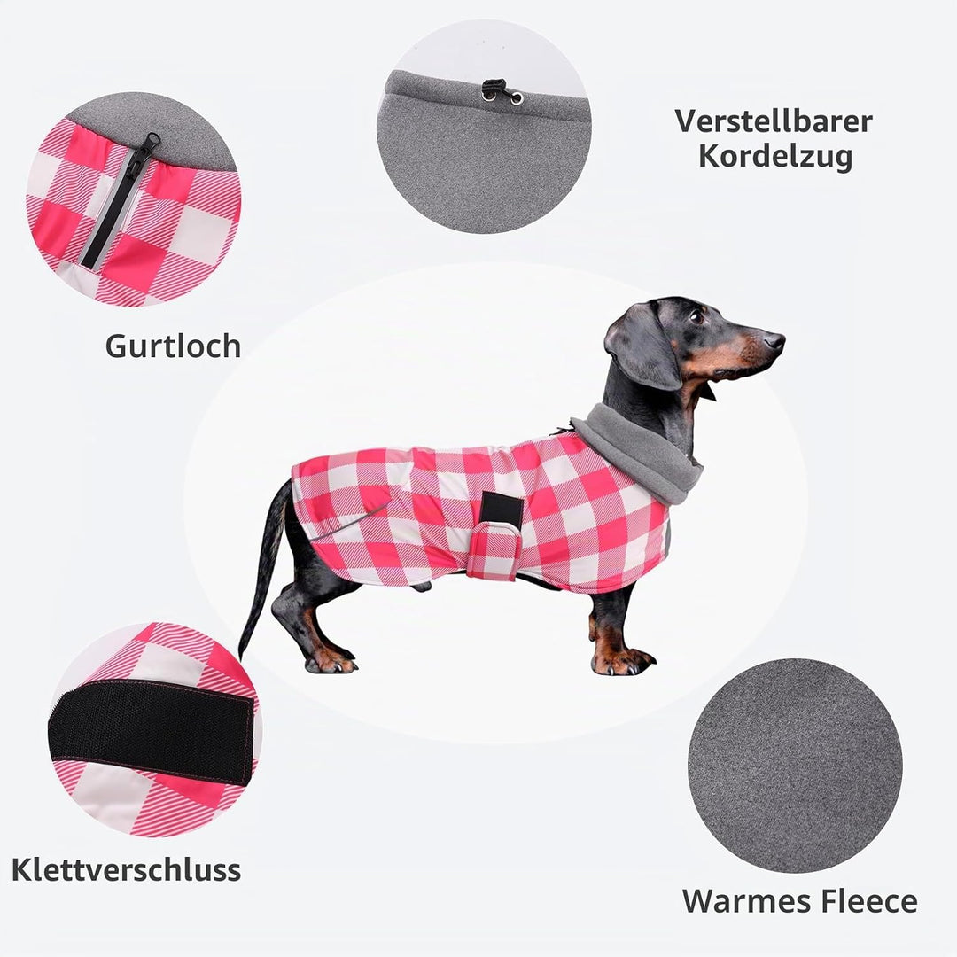 MOREZI Hundejacke ist eine wasserdichte, mit Fleece gefütterte Hundewinterjacke mit verstellbarem Gü