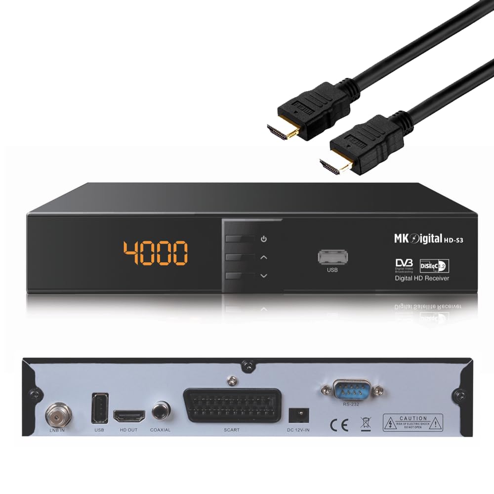 MK Digital HD-S3 1080p Full HD Sat Receiver Scart, HDMI, EPG USB Mediaplayer Astra-Hotbird-Türksat v