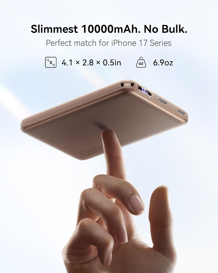 INIU for MagSafe Power Bank, Dünnste 10000mAh Qi2 25W Kabelloses &amp; 45W USB C Ultraschnelles Externe