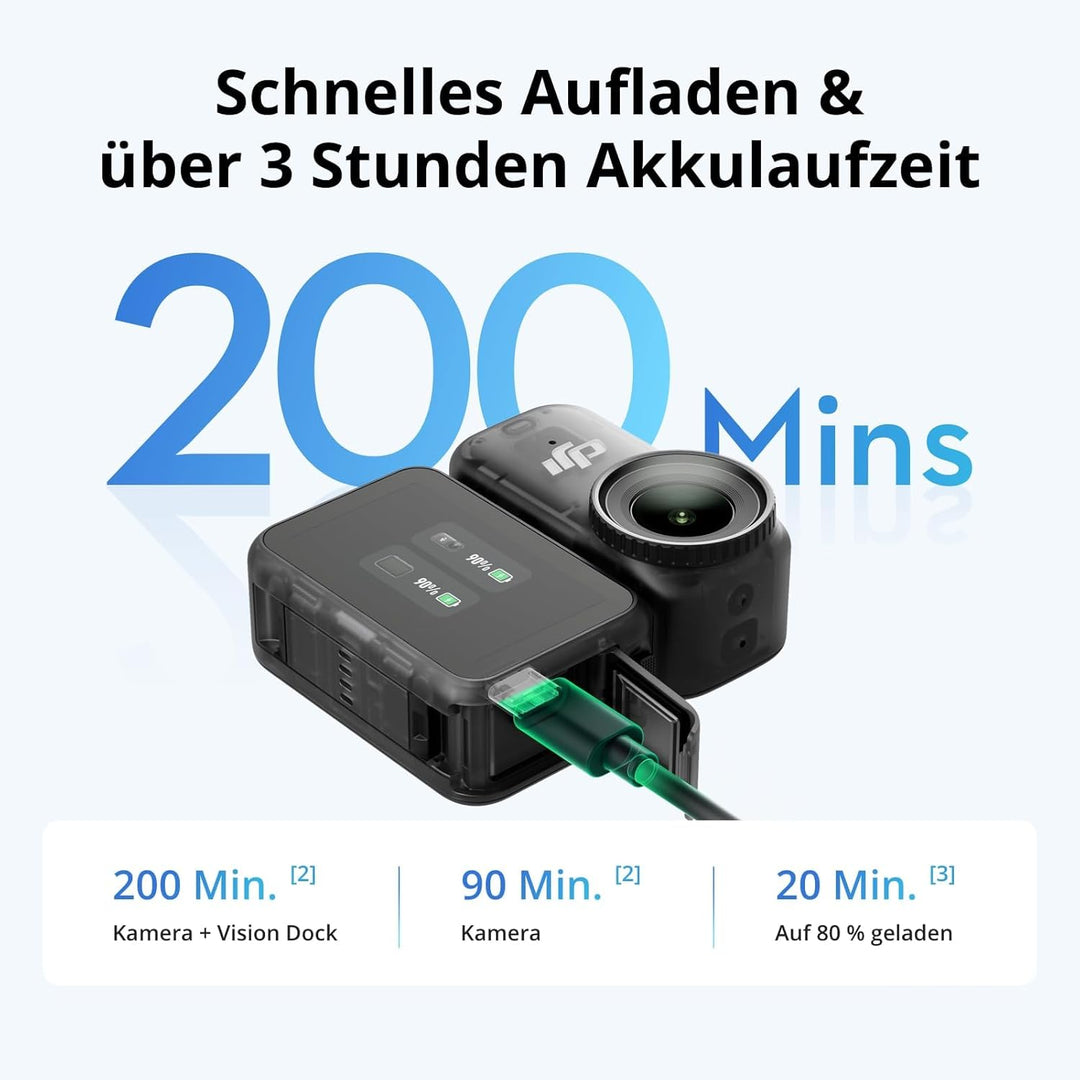 DJI Osmo Nano Standard Combo - 4K/60fps kleine Mini-Cam mit 1/1,3″ Sensor, 143° Weitwinkel-Video, 20