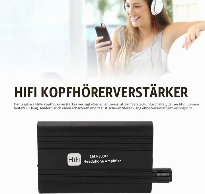 Kopfhörerverstärker, 3,5 Mm Professioneller HiFi-Kopfhörerverstärker, Impedanz 16–300 Ω, Tragbarer K