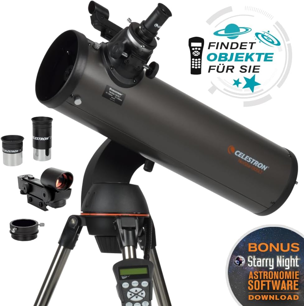 Celestron 31145 NexStar 130SLT-Mak tragbares, motorbetriebenes Newtonsches Spiegelteleskop mit schne